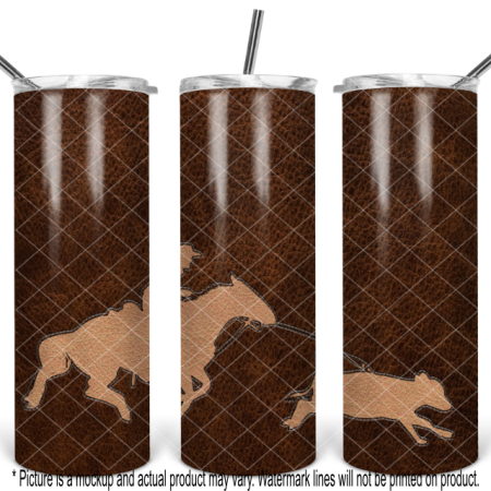 Breakaway Roping Leather Wrap with Tan Leather Stitched Inlay
