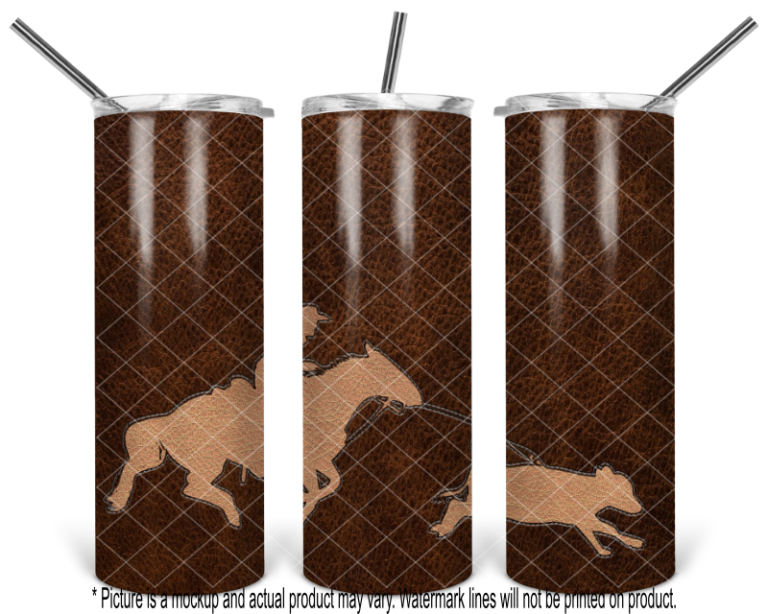 Breakaway Roping Leather Wrap with Tan Leather Stitched Inlay