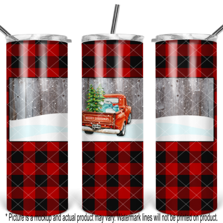 Christmas Buffalo Plaid Truck Back