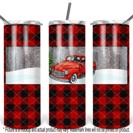Christmas Buffalo Plaid Truck Front