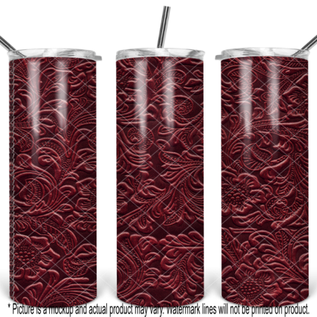 Maroon Tooled Leather Full Wrap