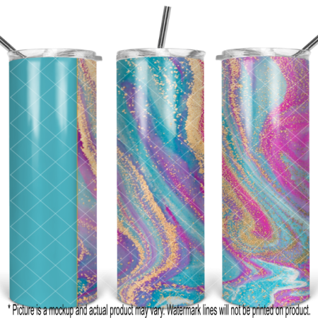 Fantasy Marble with Glitter Swirl - Blank