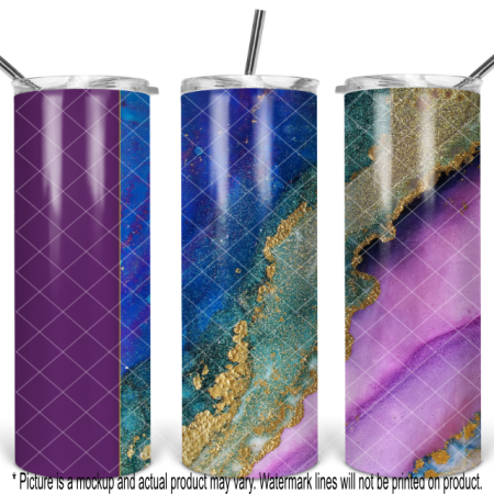 Mystic Midnight Marble with Glitter Swirl - Blank