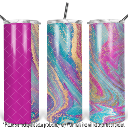 Color Bomb Marble with Glitter Swirl - Blank