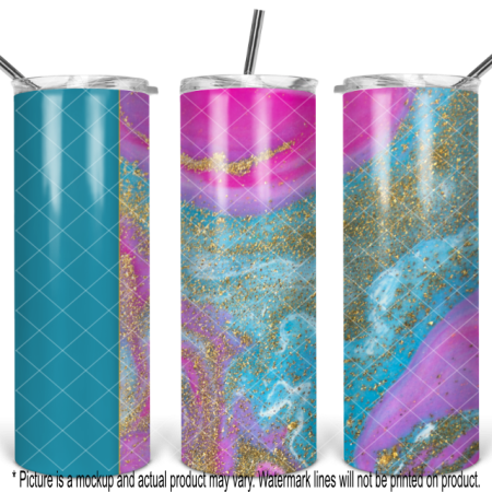 Golden River Marble with Glitter Swirl - Blank