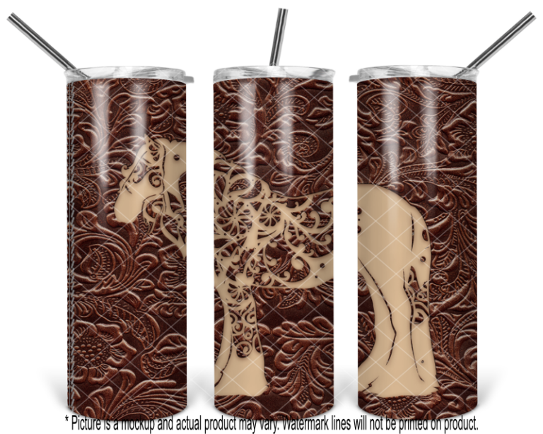 Gypsy Vanner Horse - Tooled Leather Wrap - Image 6