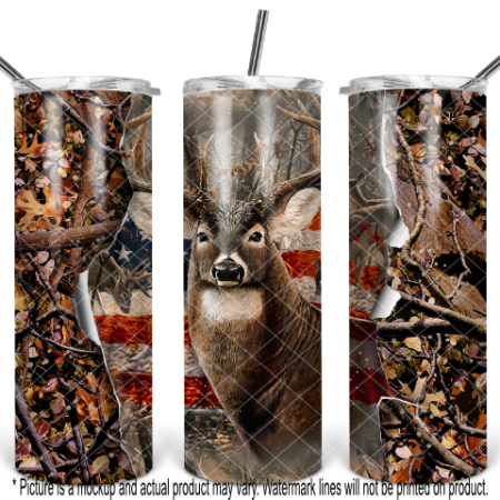 Deer Hunting American Flag