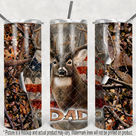 Deer Hunting American Flag - Dad