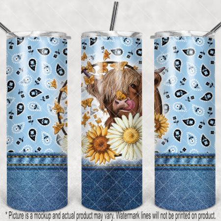 Highland Cow - Blue Bandana