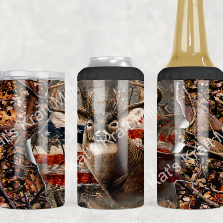 Deer Hunting - 4 in 1 Can Cooler / Tumbler
