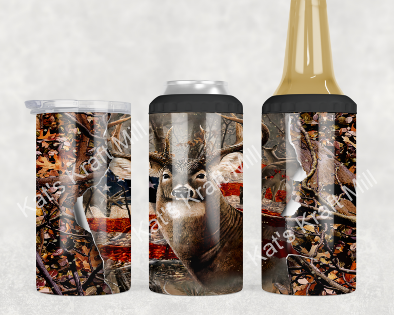 Deer Hunting - 4 in 1 Can Cooler / Tumbler
